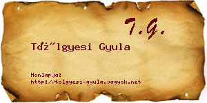 Tölgyesi Gyula névjegykártya