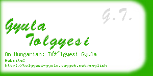 gyula tolgyesi business card